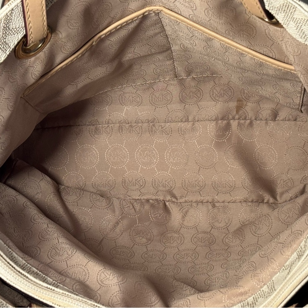 Michael Kors Light Beige MK Logo Tote with Beige Straps - Picture 10 of 13